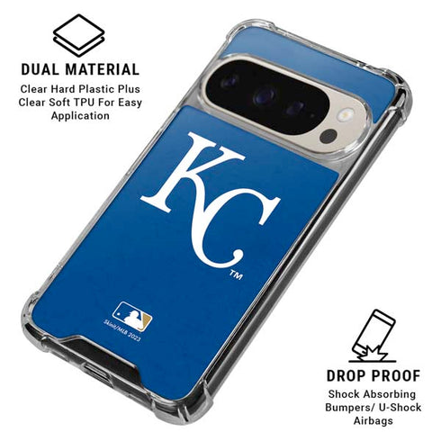 MLB Kansas City Royals - Solid Distressed Pixel 9/9 Pro Clear Case
